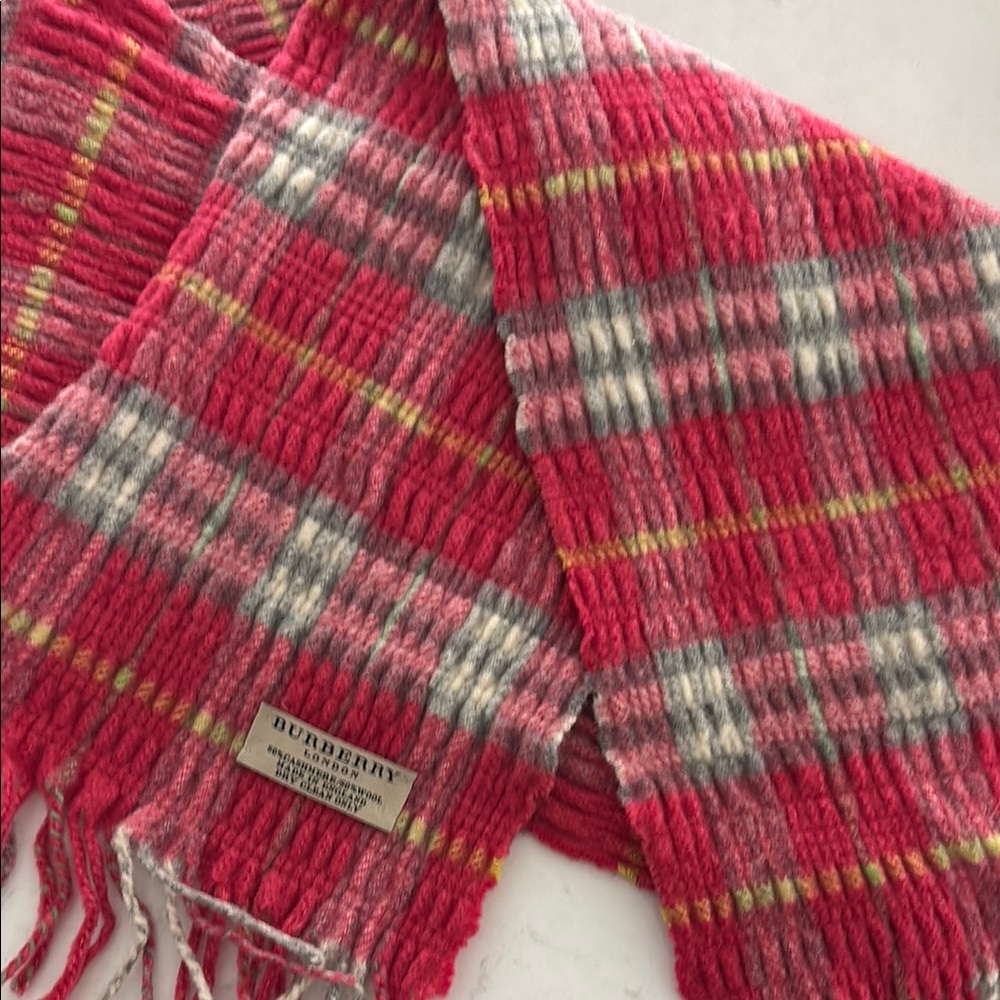 Burberry Pink Plaid Scarf
